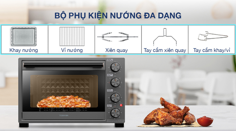 Lò nướng Toshiba 35 lít TL-MC35Z - Nhiều phụ kiện đi kèm