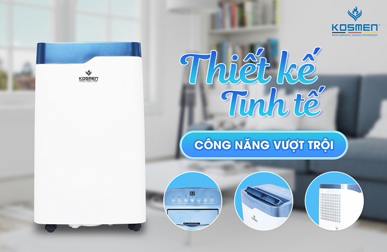 Máy hút ẩm dân dụng Kosmen KM-20N - Thiết kế nhỏ gọn, tiện dụng