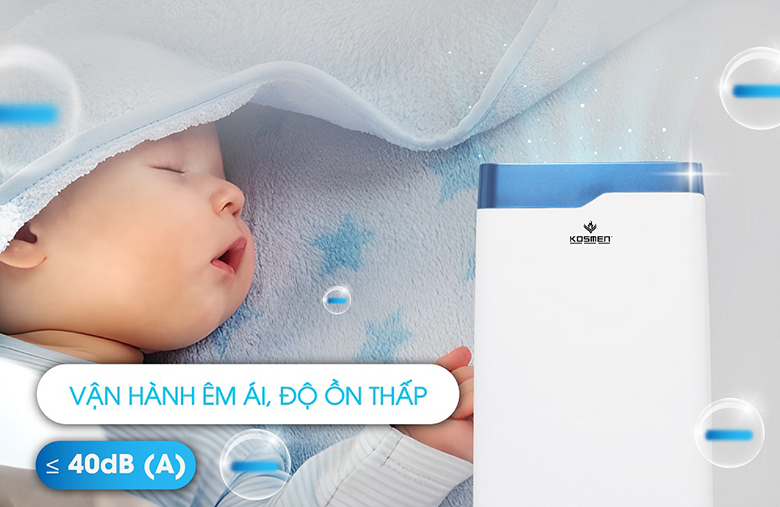 Máy hút ẩm dân dụng Kosmen KM-20N - Vận hành êm ái, không gây ồn