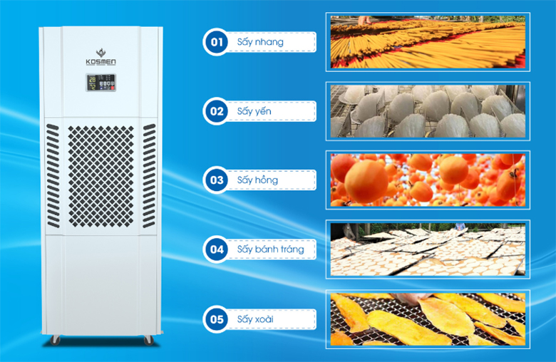 Máy hút ẩm công nghiệp Kosmen KM-180S - Vận hành êm ái, bền bỉ