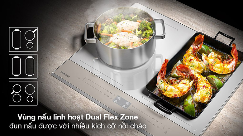 Bếp từ 4 vùng nấu Samsung NZ64B5067YY/SV - Vùng nấu linh hoạt Dual Flex Zone