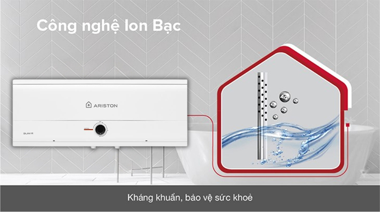 Công nghệ ion Bạc bình nóng lạnh Ariston SLIM3 20 R MT VN