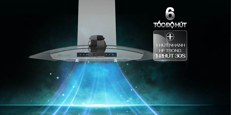 Máy hút mùi kính cong Zemmer HZM700SX - Công suất mạnh mẽ 