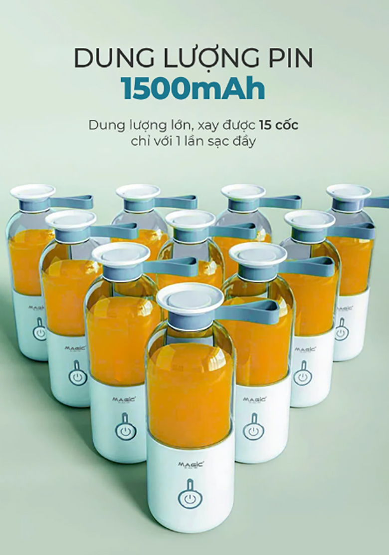 Máy xay sinh tố mini Magic A-021 - Dung lượng pin 1500mAh