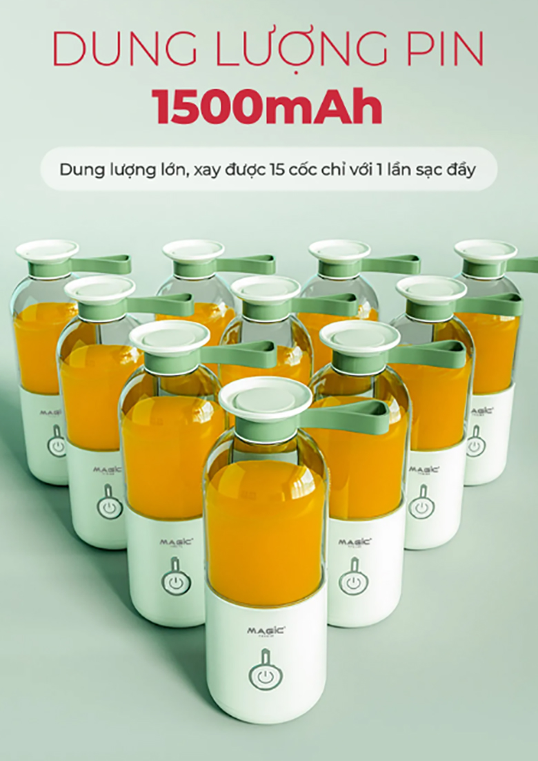 Máy xay sinh tố mini Magic A-020 - Dung lượng pin 1500mAh