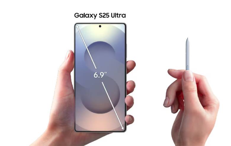 Màn hình  kích thước 6.9 inch -  Điện thoại Samsung Galaxy S25 Ultra 12GB/256GB Bạc
