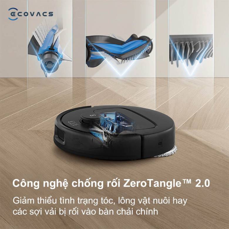  Robot hút bụi lau nhà thông minh Ecovacs N30 PRO OMNI đen - công nghệ chống rối hiện đại