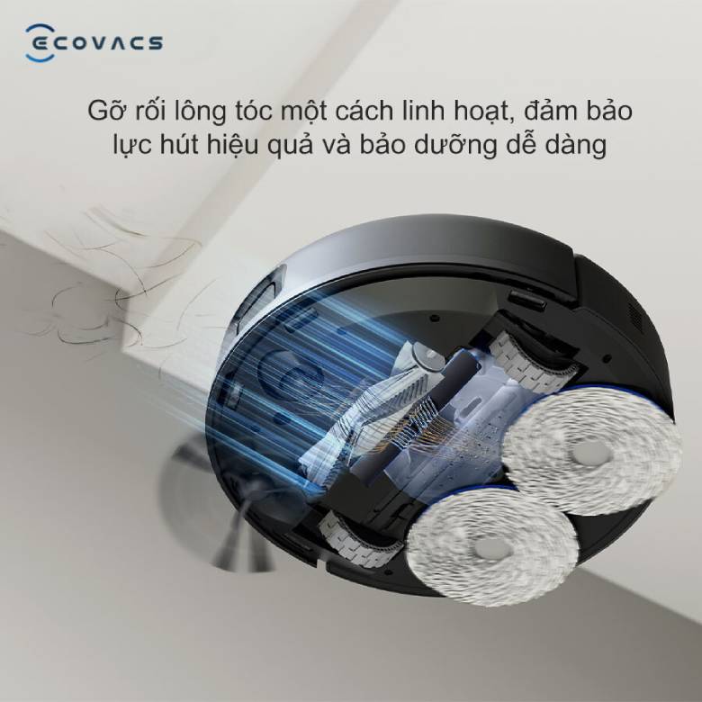  Robot hút bụi lau nhà thông minh Ecovacs N30 PRO OMNI đen - lực hút mạnh mẽ giúp hoạt động hiệu quả