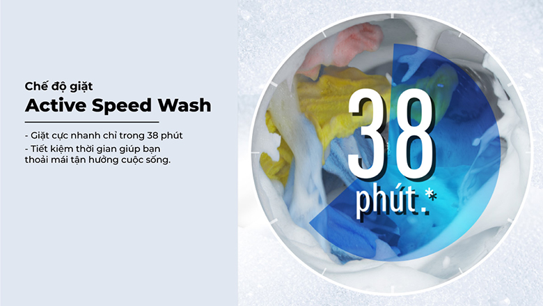 Máy giặt Panasonic 10kg NA-V10FR1BVT - Chế độ giặt nhanh Active Speed Wash tiện lợi