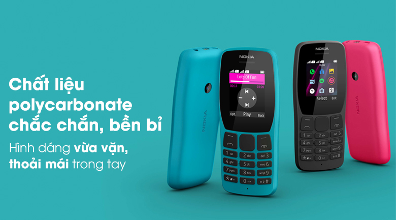 Điện thoại dưới 1 triệu pin trâu - Nokia 110 Xanh 2019