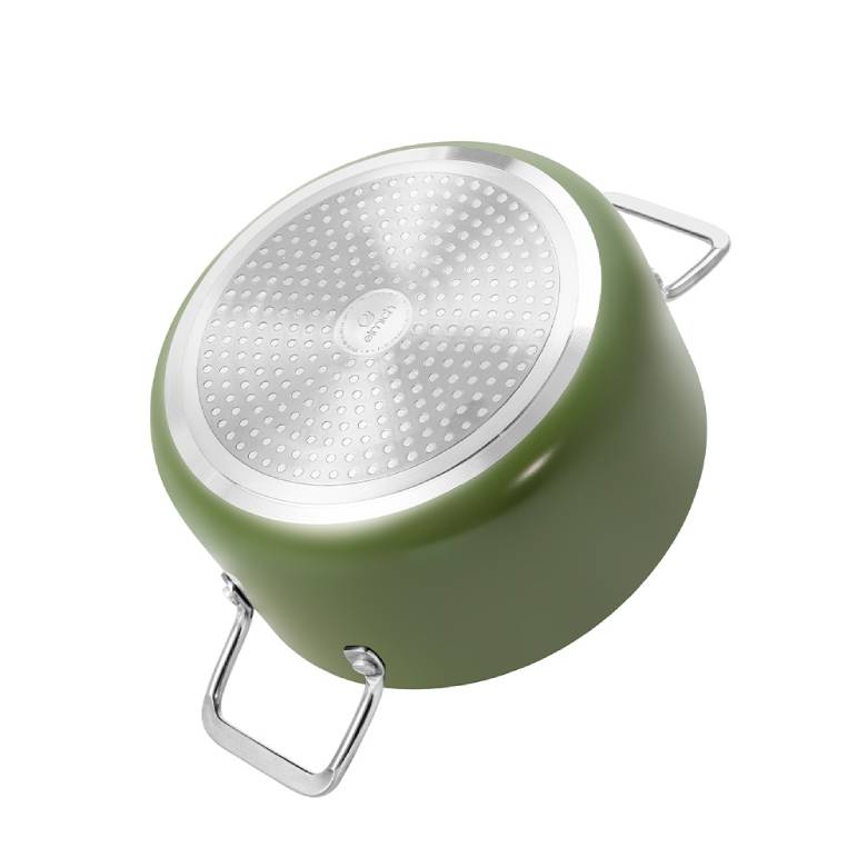 Bộ nồi chảo phủ sứ chống dính Elmich Olive Classic EL-5232OV02 - đáy nồi tương thích tốt