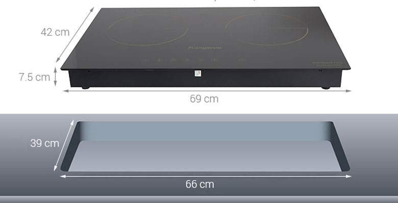 Bếp từ đôi giá dưới 3 triệu Kangaroo KG499I/KG499N