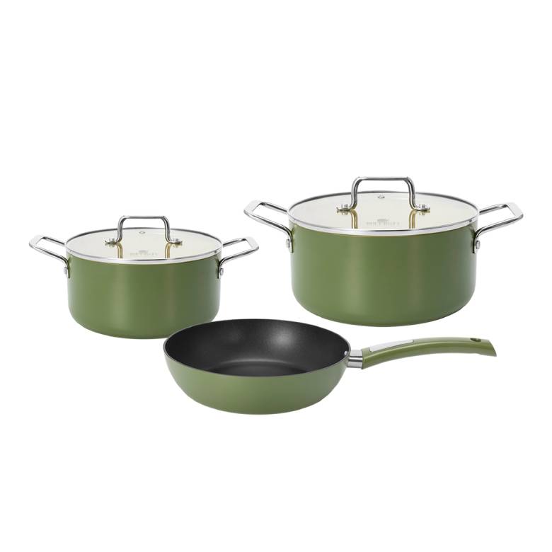 Bộ nồi chảo phủ sứ chống dính Elmich Olive Classic EL-5232OV02 