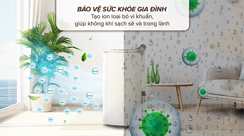 Máy hút ẩm LG 16L MD16GQSE0.ABAE - Bảng điều khiển cảm ứng tiện lợi