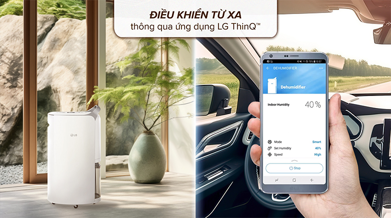 Máy hút ẩm LG 16L MD16GQSE0.ABAE - Điều khiển dễ dàng qua ứng dụng LG ThinQ™