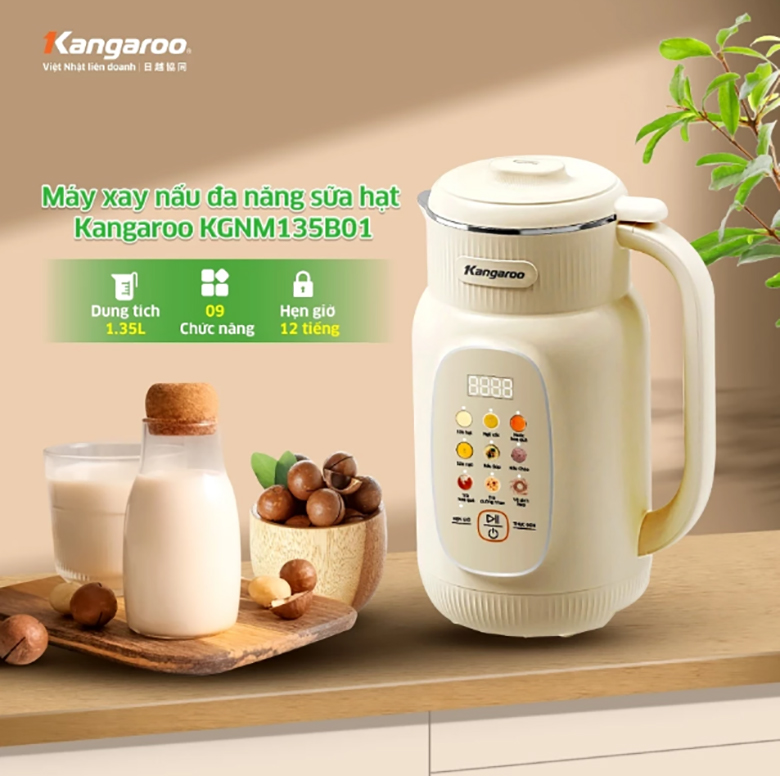 Máy làm sữa hạt Kangaroo KGNM135B01 - Thiết kế nhỏ gọn, hiện đại
