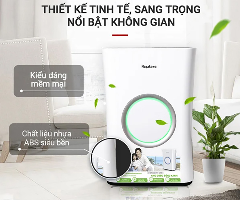Máy lọc không khí Nagakawa NAG3502M - Thiết kế nhỏ gọn, phù hợp với mọi không gian