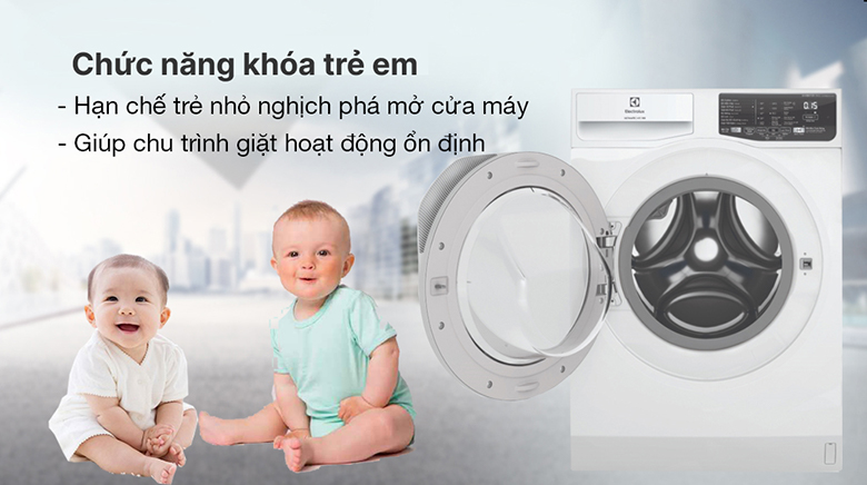 Máy giặt Electrolux UltimateCare 100 Inverter 9 kg EWF9025DQWB - Khóa trẻ em