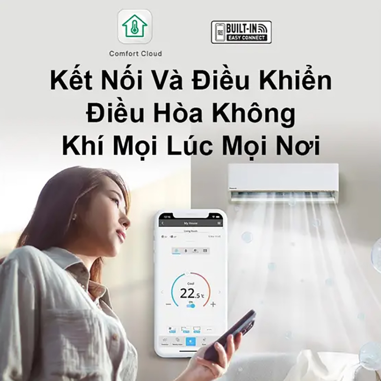 Điều hòa Panasonic 1 chiều Inverter 20.800 BTU CU/CS-XU24BKH-8 - Điều khiển từ xa thông minh
