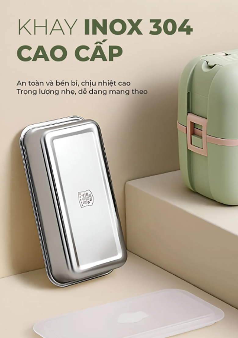 Hộp cơm hâm nóng Magic A-003 - Chất liệu inox 304 an toàn cho sức khỏe