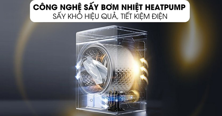 Máy sấy bơm nhiệt Electrolux 9 kg EDH903R7SC - Công nghệ sấy Heat Pump tiết kiệm đến 60% điện năng