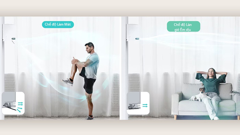 Điều hòa Inverter 1 chiều 12.300 BTU LG IDC12M1 có làn gió êm dịu, thoải mái