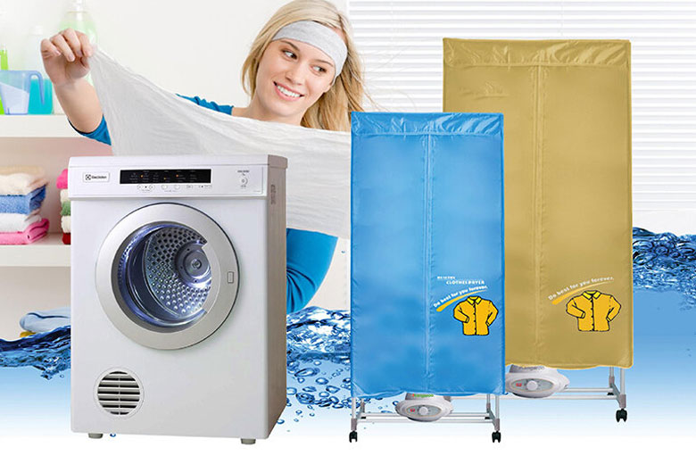 Máy sấy quần áo chuyên dụng hoặc tủ sấy quần áo - Sấy quần áo bằng điều hòa