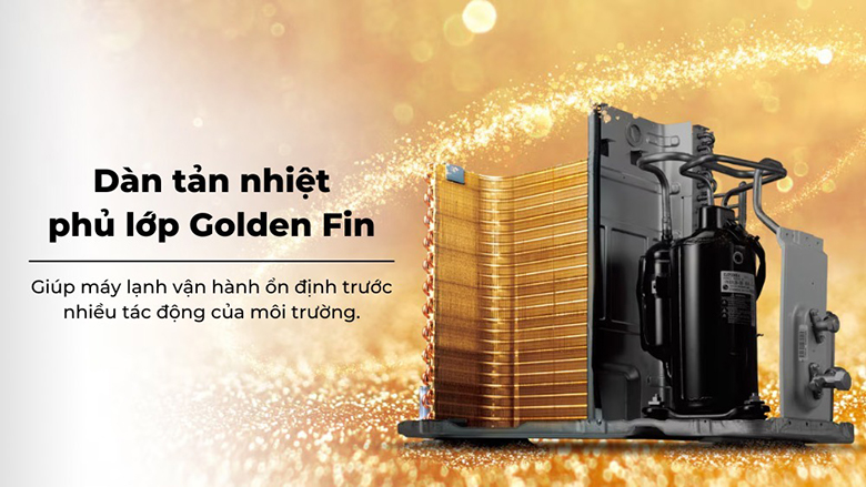 Dàn tản nhiệt phủ lớp chống ăn mòn Golden Fin của điều hoà LG IPC12M1