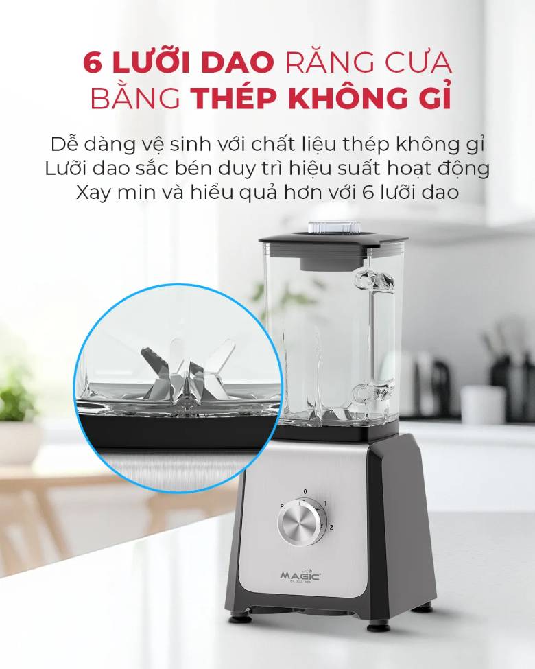 Máy xay sinh tố Magic AC-183 - lưỡi dao thép không gỉ