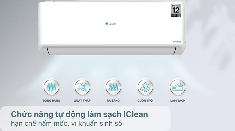 Điều hòa Casper 1 chiều cơ 24000BTU SC-24FS33 - Chức năng tự động làm sạch iClean