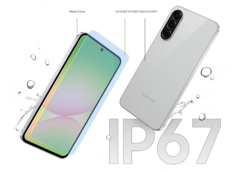 Điện thoại Samsung A56 5G (8+128Gb) Gray - Bền bỉ với chuẩn kháng nước IP67