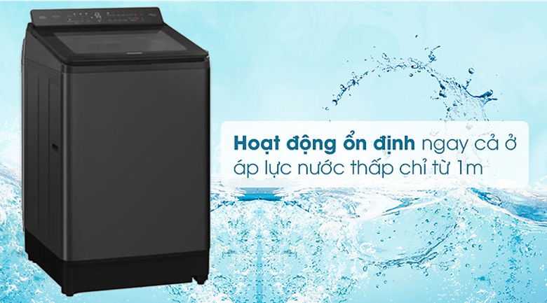 Máy giặt Panasonic NA-FD105X3BV có thể hoạt động được ở áp lực nước thấp từ 1m