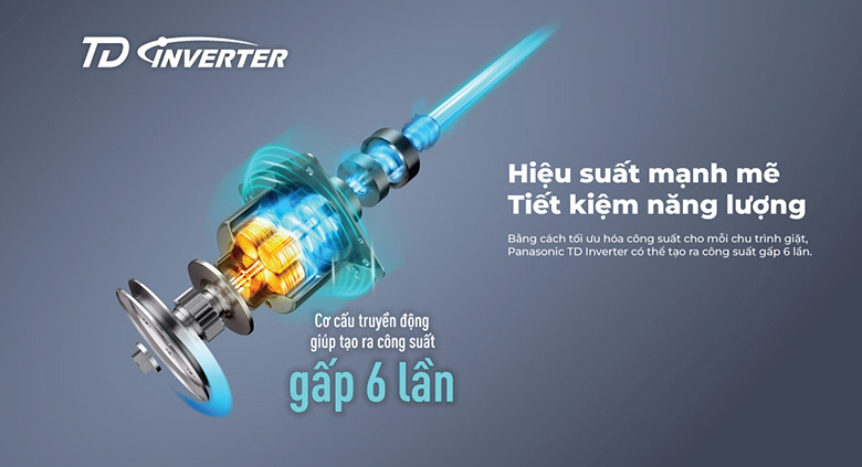 Máy giặt Panasonic Inverter 10.5 Kg NA-FD105V3BV lồng đứng - Công nghệ TD Inverter vận hành êm ái, tiết kiệm năng lượng