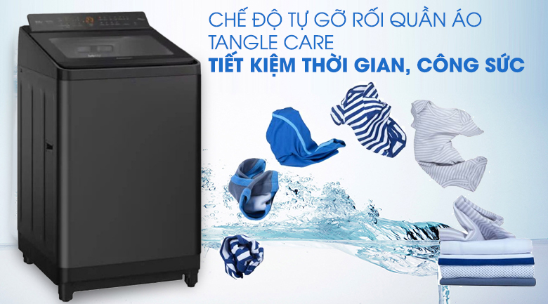 Máy giặt Panasonic Inverter 10.5 Kg NA-FD105V3BV lồng đứng - Tự động gỡ rối Tangle Care