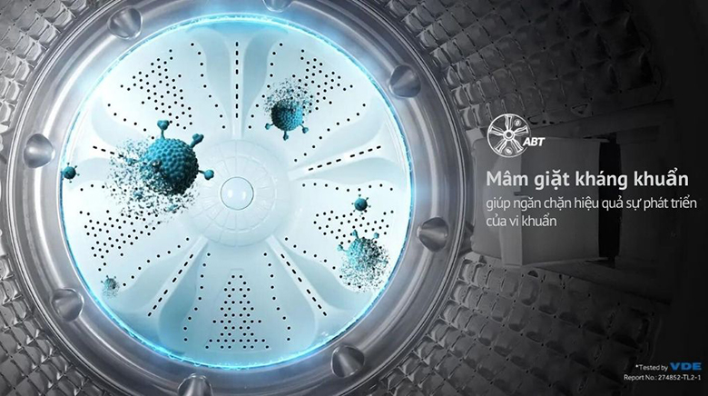 Máy giặt Aqua 9 kg AWM9-B316K(B) lồng đứng - Mâm giặt kháng khuẩn ABT