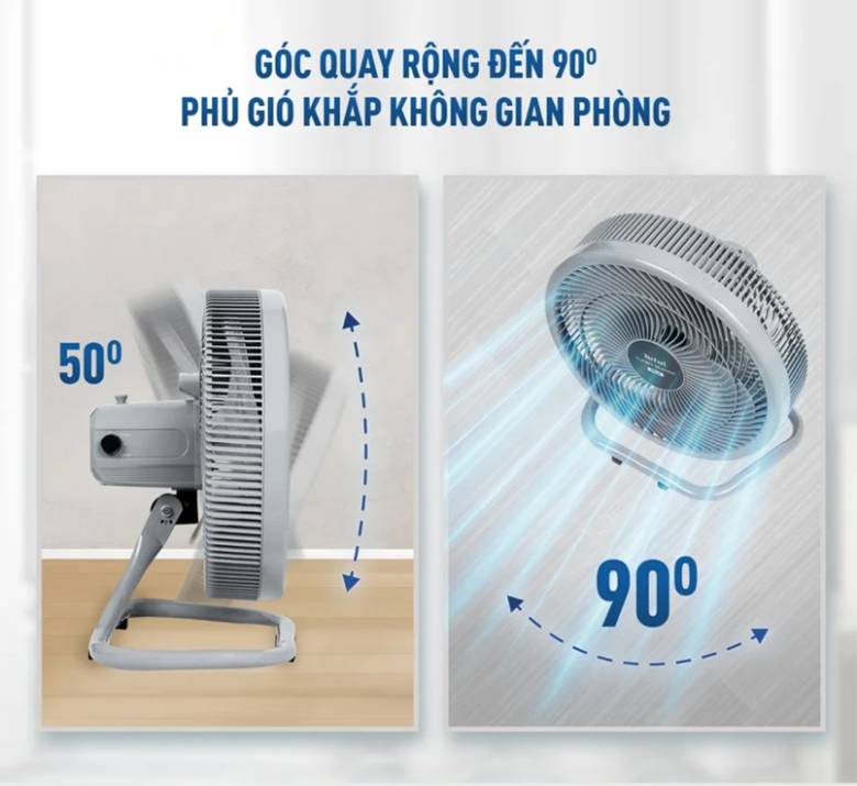  Quạt sàn TEFAL TB Silence Plus VH686790 Xám cánh trắng - sử dụng linh hoạt