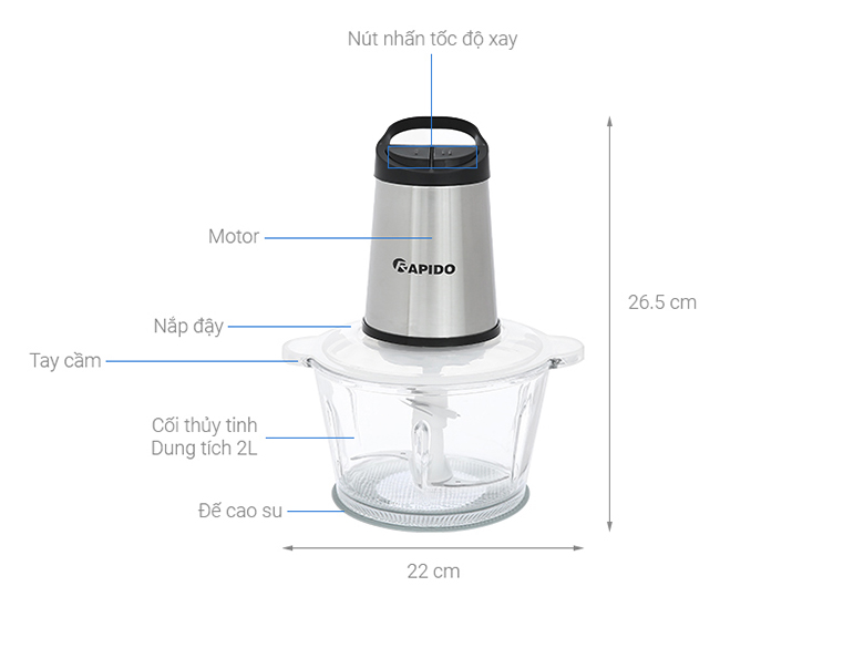 Máy xay thịt đa năng Rapido RMC-300