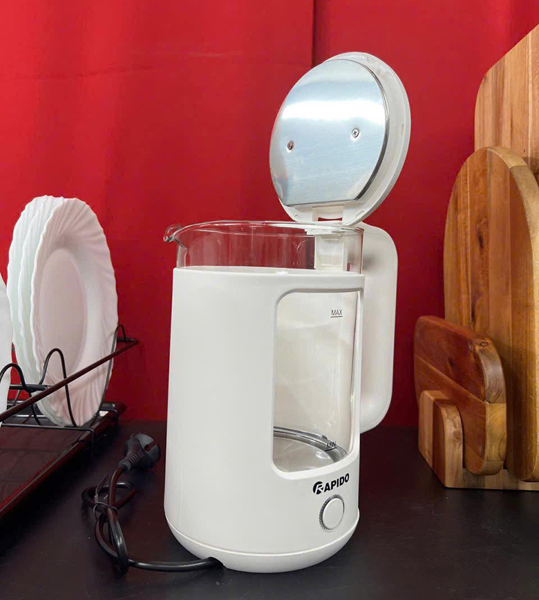 Ấm đun siêu tốc Rapido RK1715-W - Tự động ngắt điện và đèn báo hoạt động 