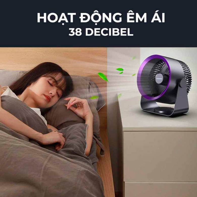 Quạt sạc để bàn và treo tường USB Tiross TS2283 - Hoạt động vô cùng êm ái