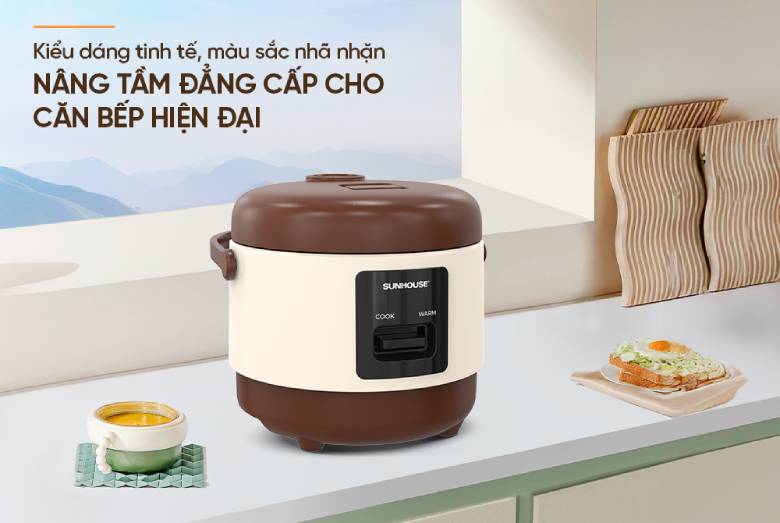 Nồi cơm điện Sunhouse SHD8201 - thiết kế tinh tế, nhỏ gọn