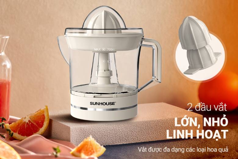 Máy vắt cam Sunhouse SHD5510 - 2 đầu vắt linh hoạt