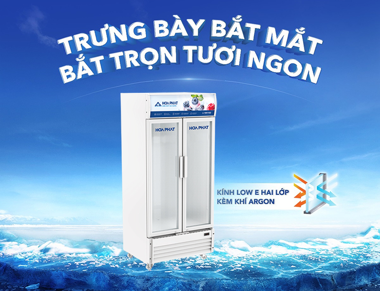 Tủ mát Hòa Phát 812 lít HSR D6812 kính low E