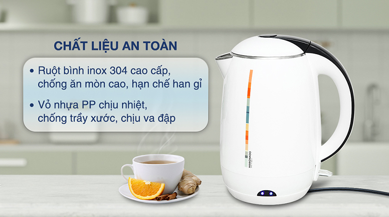 Ấm siêu tốc Hawonkoo KEH-180-W - Chất liệu an toàn