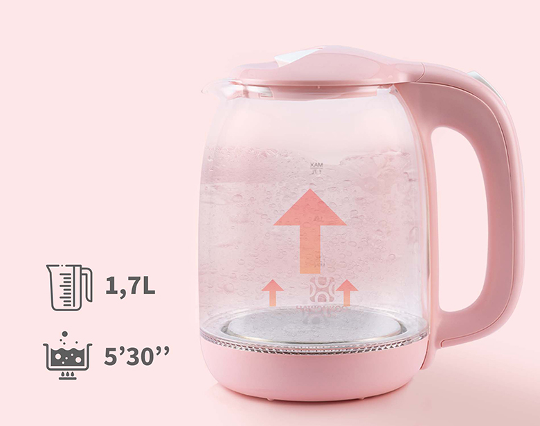 Ấm siêu tốc Hawonkoo KEH-170-PK - Dung tích 1.7 lít