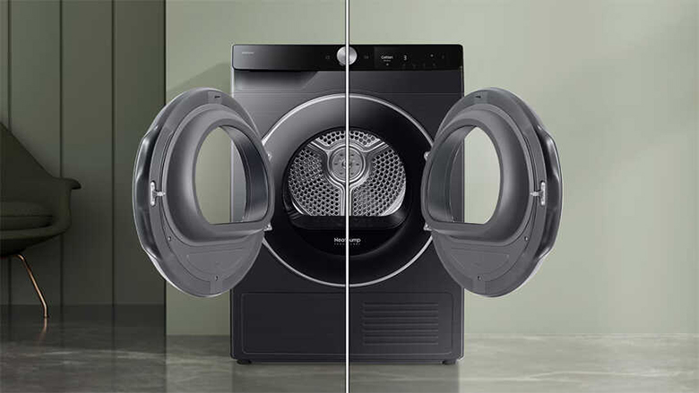 Máy sấy Samsung DV90T6240LB/SV - Cửa đảo chiều tiện lợi