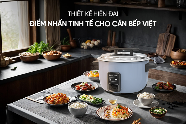 Nồi cơm điện Sunhouse SHD8156 - Thiết kế hiện đại, tối giản
