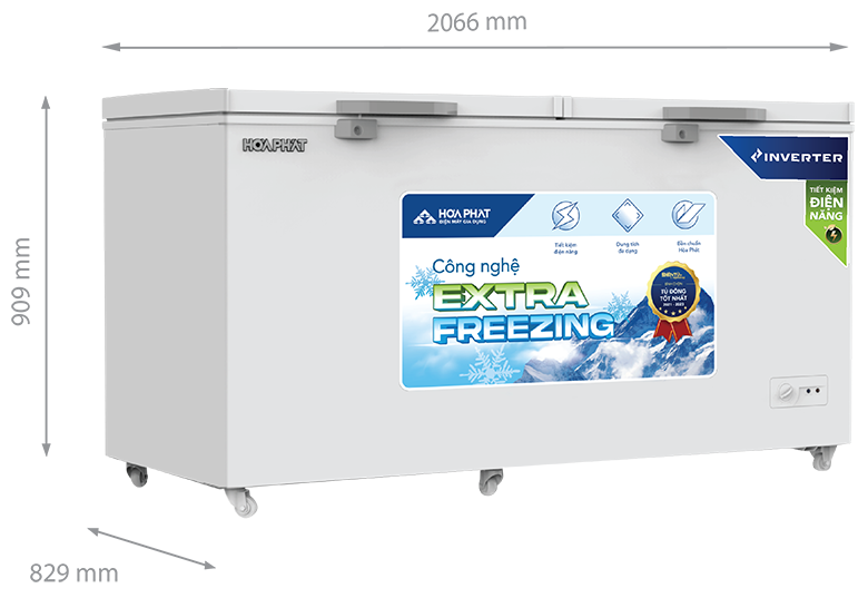kích thước Tủ đông Hòa Phát Inverter 783 lít HPF AD8783