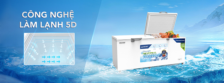 Tủ đông Hòa Phát HPF AD8783 làm lạnh 5 chiều