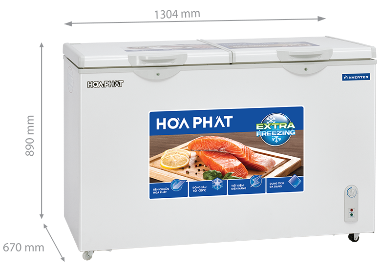 kích thước Tủ đông Hòa Phát Inverter 245 lít HPF BD8245