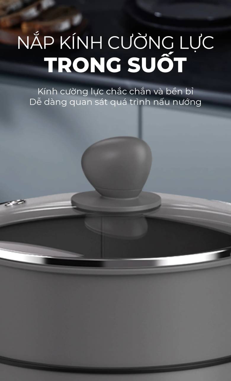 Nồi nấu đa năng Magic Eco AC-041 - nắp kính cường lực trong suốt